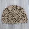 1Pc Sequined Pearl Hat, Handmade Knitted Hollow Thin Breathable Versatile Beanie Hat