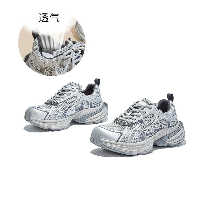 

Absorbent film-soled dad shoes 2025 autumn new women s thick-soled heightening running shoes casual versatile sports shoes women s 40 серебряный серый