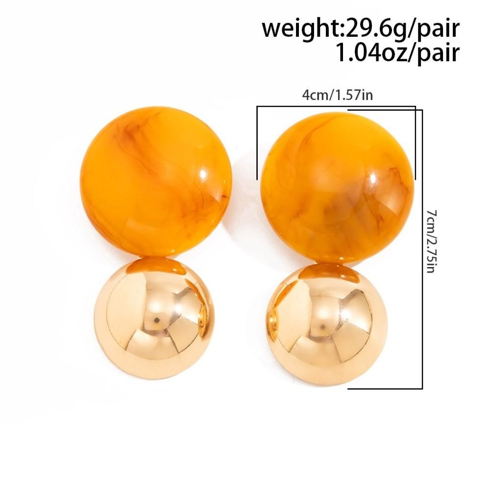 Metal Ball Splice Dangle Earrings Oversize Geometric Earrings Splice Earrings Daily Outfit Match