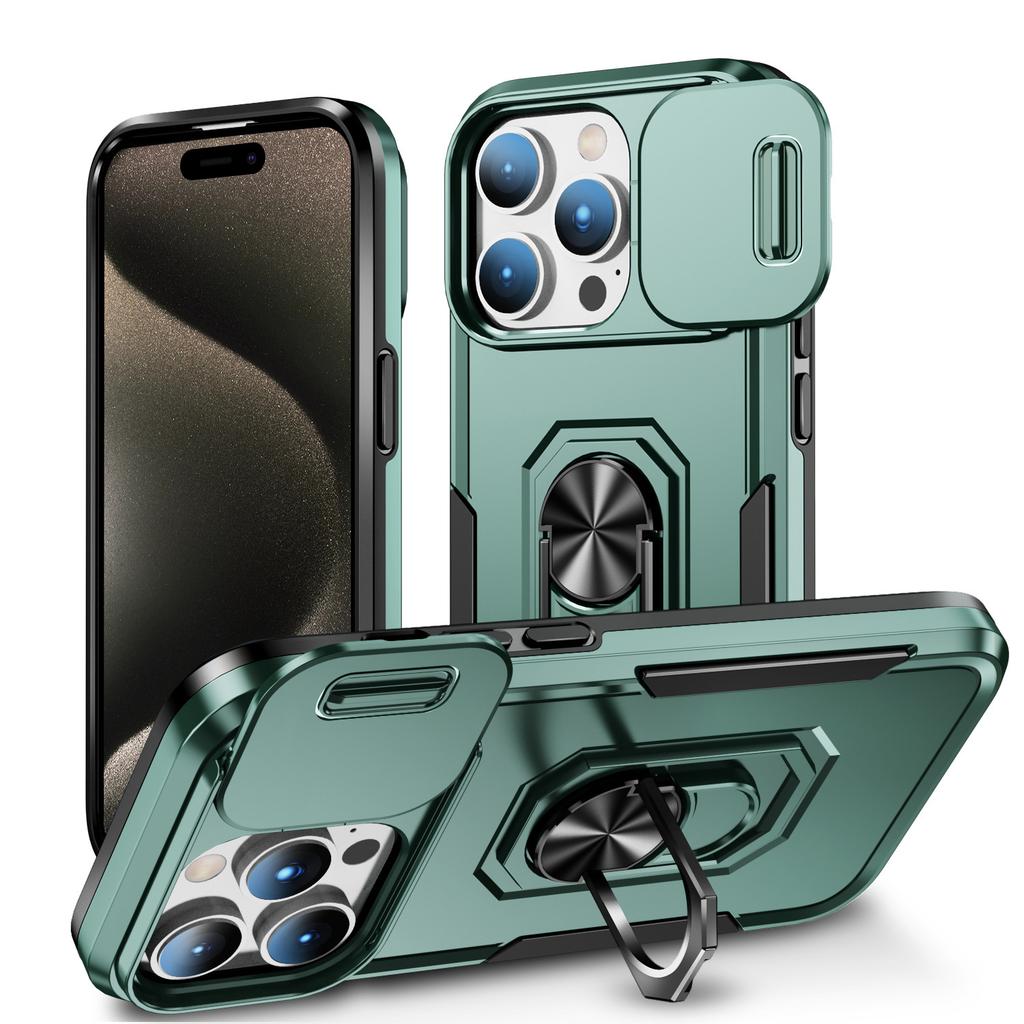 Für Apple 16 Handyhülle Schiebefenster Kreativer Integrierter Ringhalter für IPhone 17pm Rundumschutzhülle