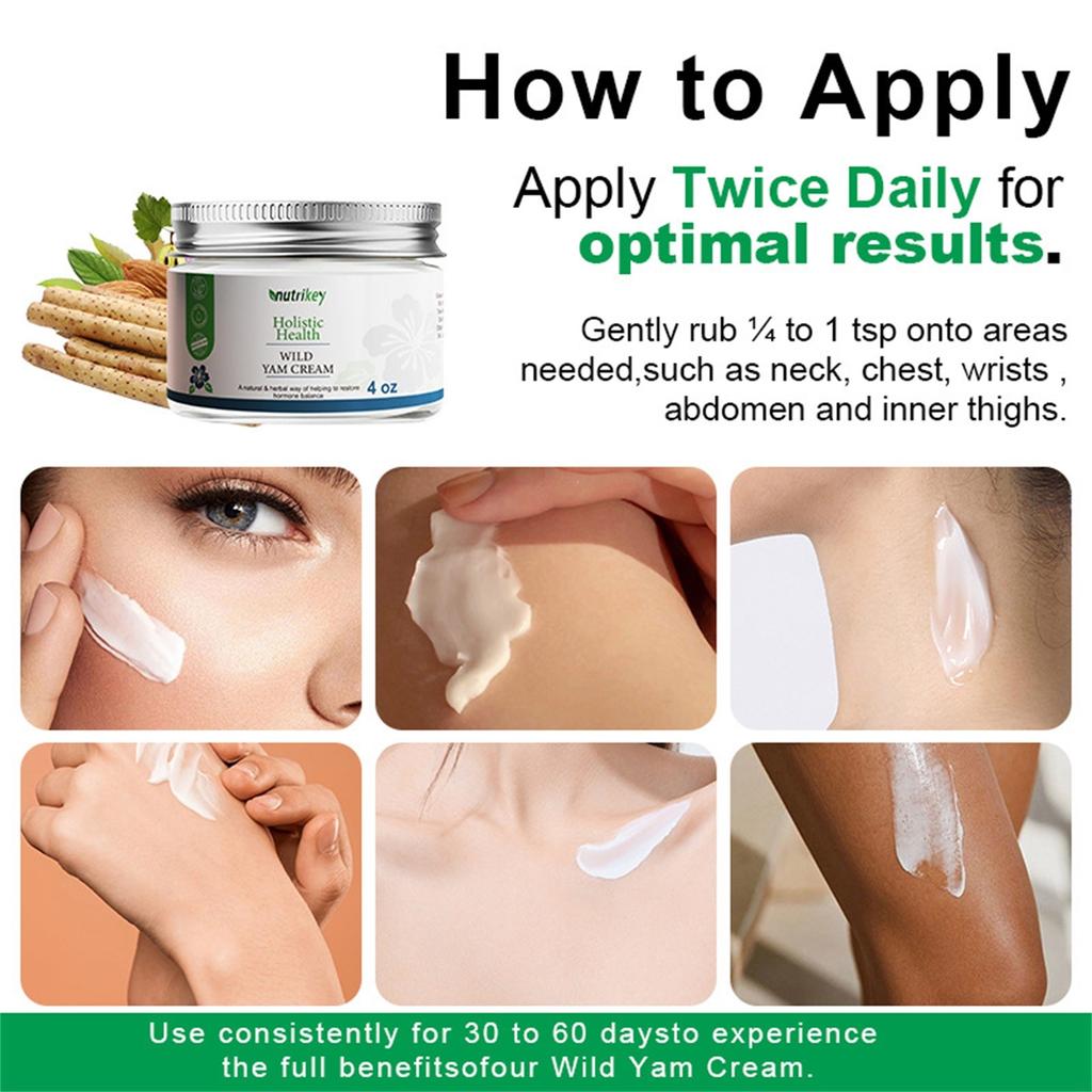 Wild Yam CreamOrganic For Hormone Balance, Women'S Organic Wild Yam Root Creamfor All Skin Types