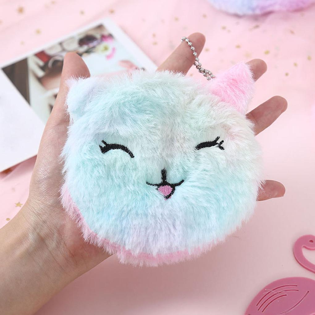 Plush Cartoon Wallet Small Cash Card Bag Party Favors Storage Zipper Purse Handbag Organizer Travel