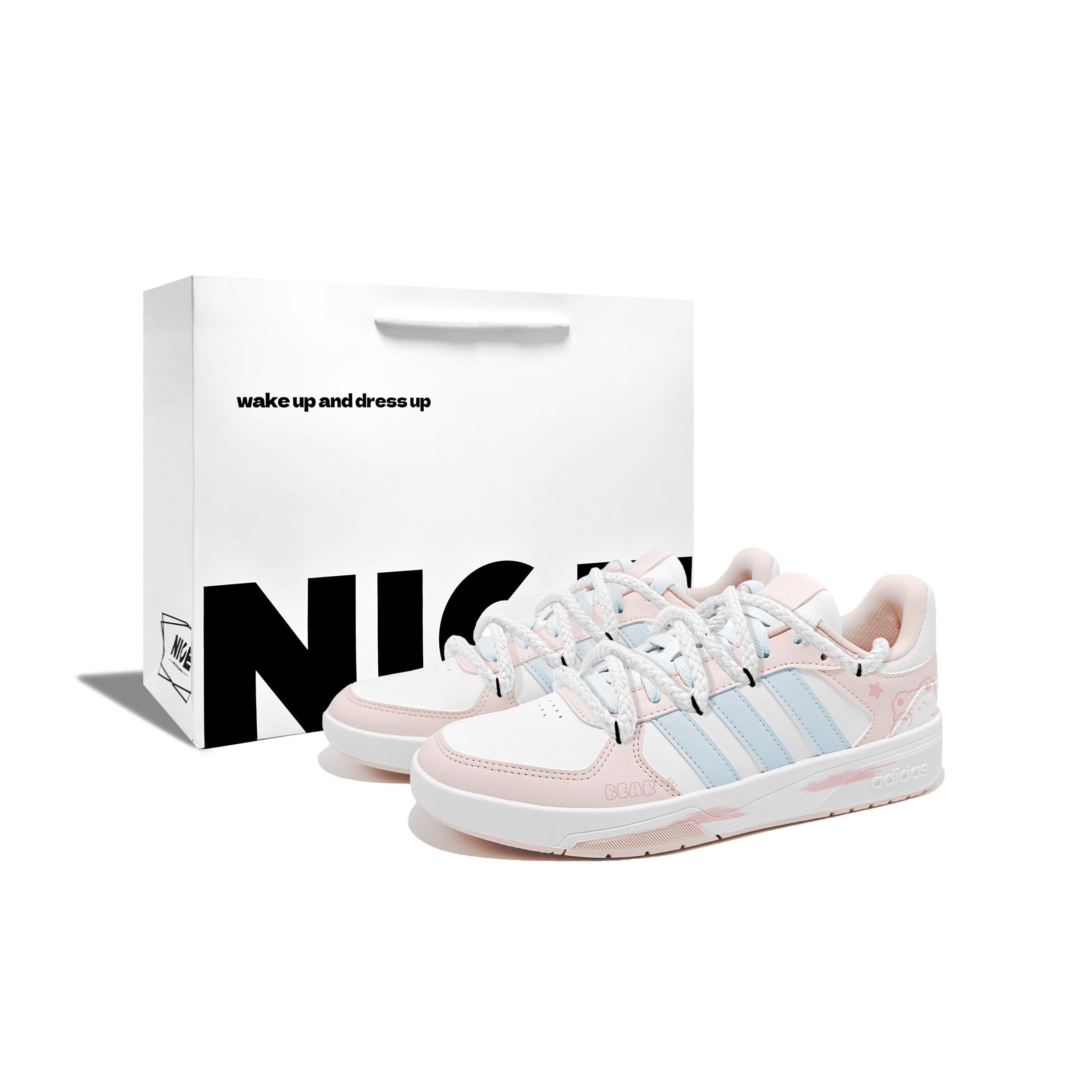 Adidas COURTBEAT Lotso R Synthetic Leather, Leather Cushioning Abrasion Resistant Slip Resistant KI6785(Team1002--BOX) 35⅔