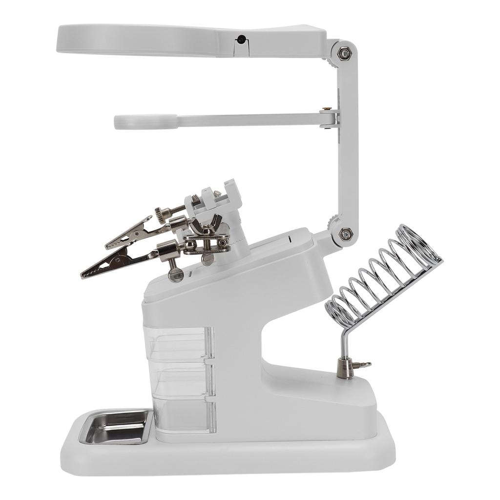 Desktop LED Hands Free Magnifying Glass for Reading Inspection Soldering RepairingWhite