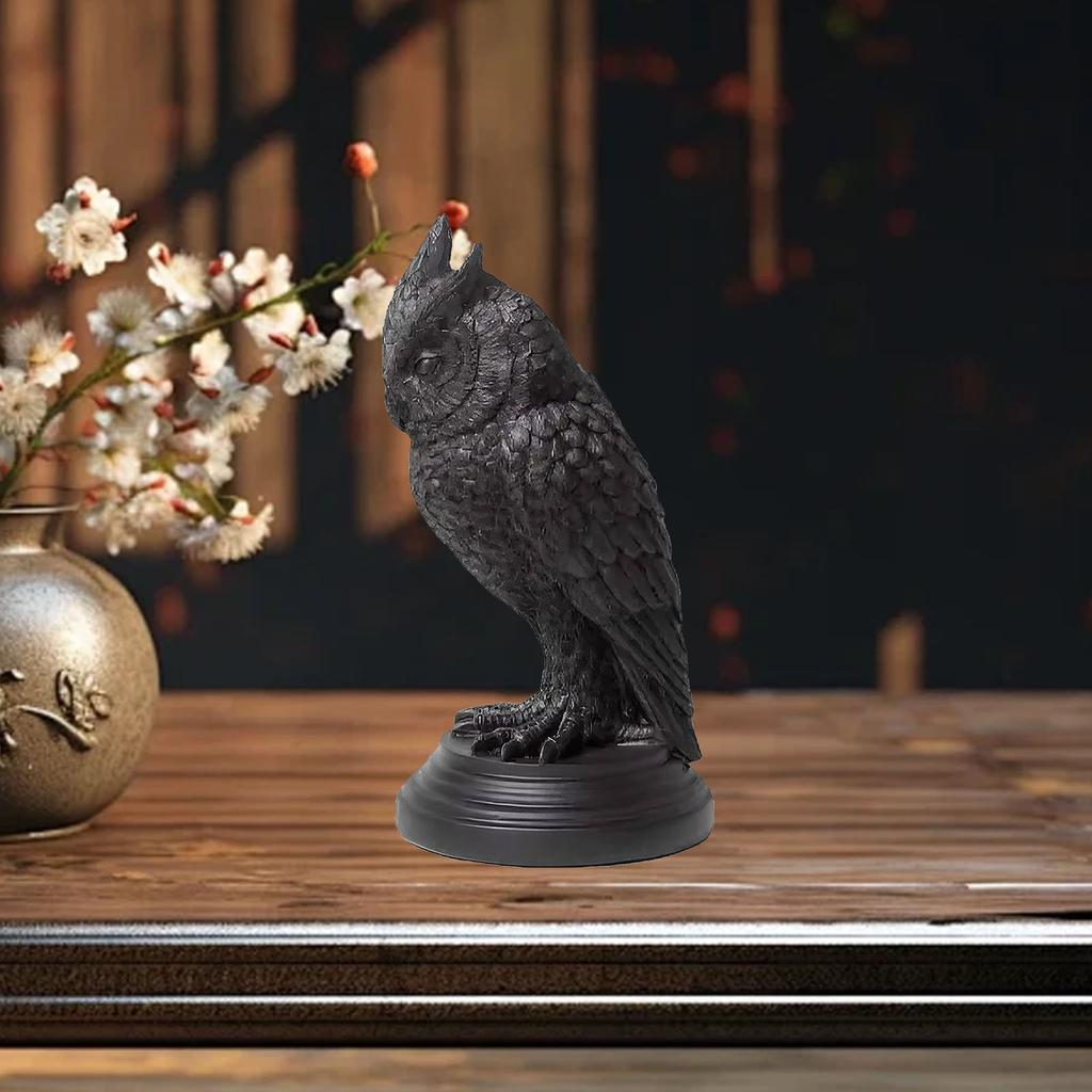 Gotycki Świecznik Żywica Figurka Stojak na Świecę Akcesorium do Dekoracji Domu Ozdoba Świąteczna Sowa