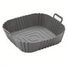 1pc of 22cm silicone air fryer oven baking plate pizza fried chicken silicone basket reusable air fryer liner accessory