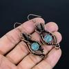 Blue Chalcedony 999 Copper Wire Wrapped Earrings, Handmade Gemstone Earrings Jewelry, Gifts For Wife Brand New Earrings