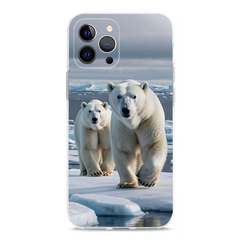 Animal Polar Bear Phone Case For iPhone 15,14,13,12,11 Plus,Pro,Max,XR,XS,X,7,8 Plus,SE,Mini Transparent Shell iPhone12PRO