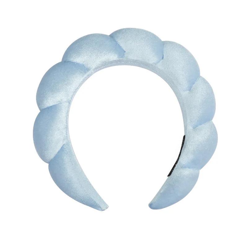 Vintage Velvet Cloud Hair Hoop for Women Girls Sponge Headband Wash Face Wristband Set Spa Bathroom Accessories