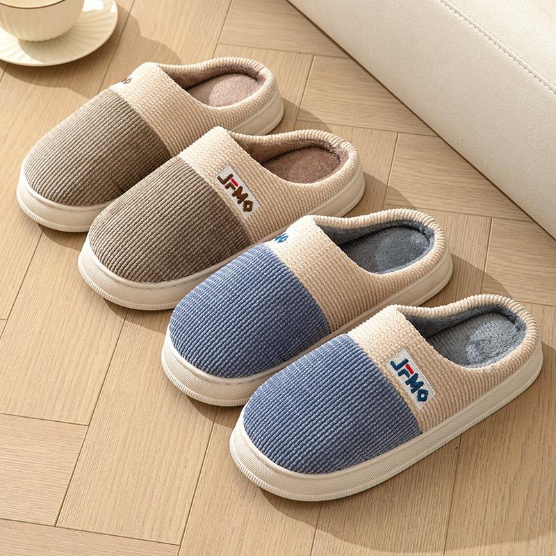 Мужские хлопковые тапочки больших размеров для зимнего использования дома и в помещении — фото 3