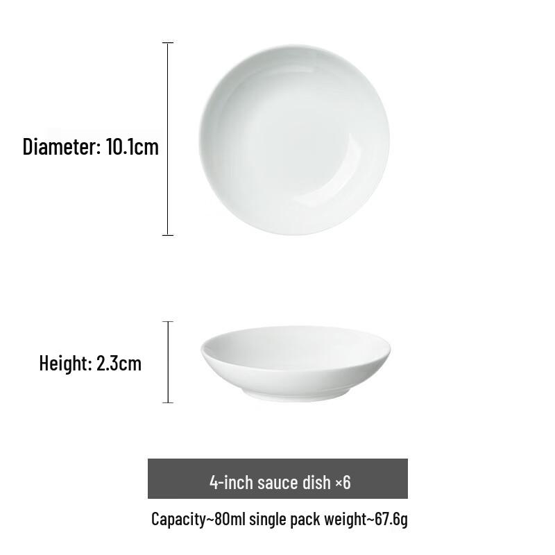 Youlaifu Bone China White Round Plates & Dishes Set