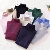 Maglione invernale in lurex lucido Pullover a maniche lunghe da donna Maglione basic dolcevita Top in maglia coreana Femme