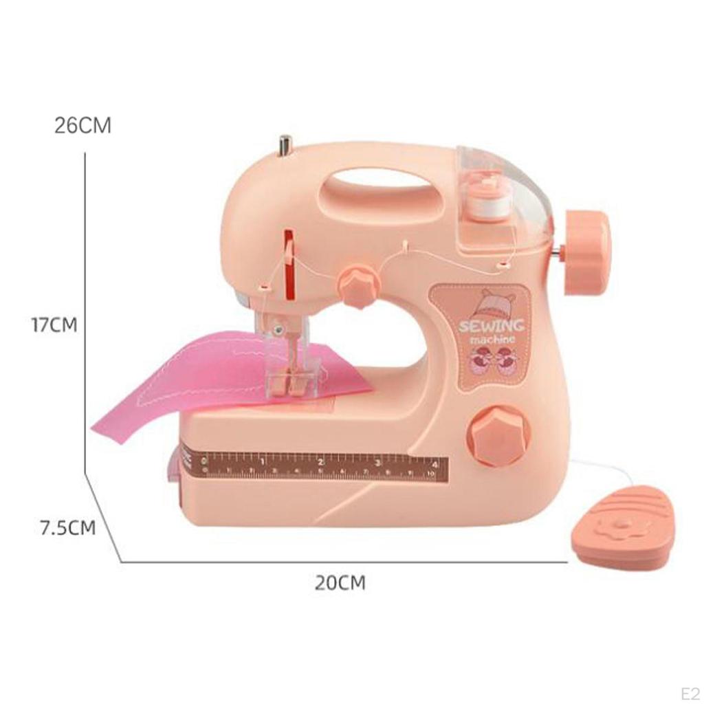 Children Sewing Machine Household Appliance Mini Furniture Toy Mending Battery Operated DIY