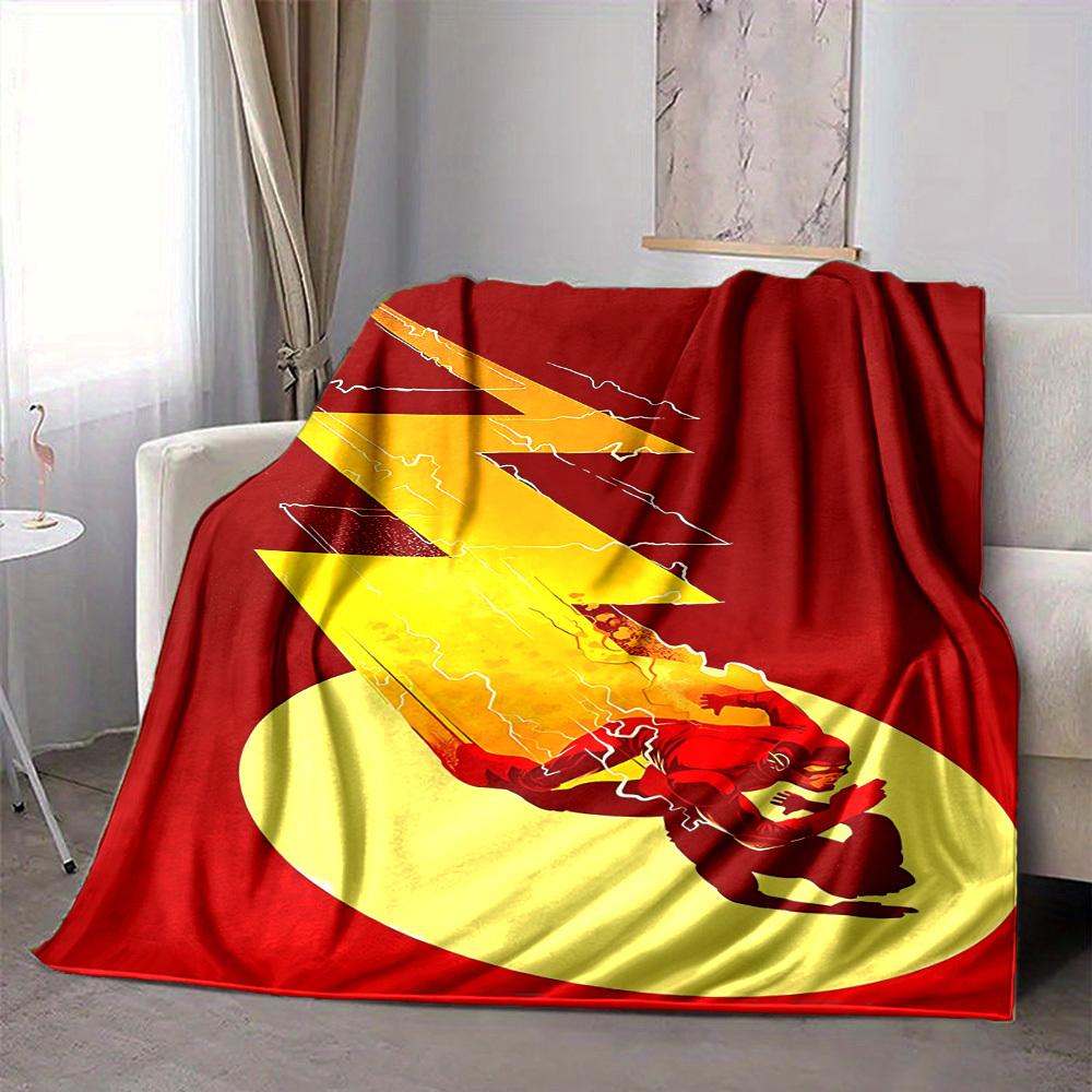 1pc Flash, Superhero Blanket Lightweight Flannel Throw For Sofa, Bed, Travel, Camping, Livingroom, Office, Couch, Chair, And Bed