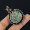 Labradorite Pendant, Handmade Gemstone 999 Copper Wire Wrapped Pendant Antique Jewelry, For Gift Silver Jewelry