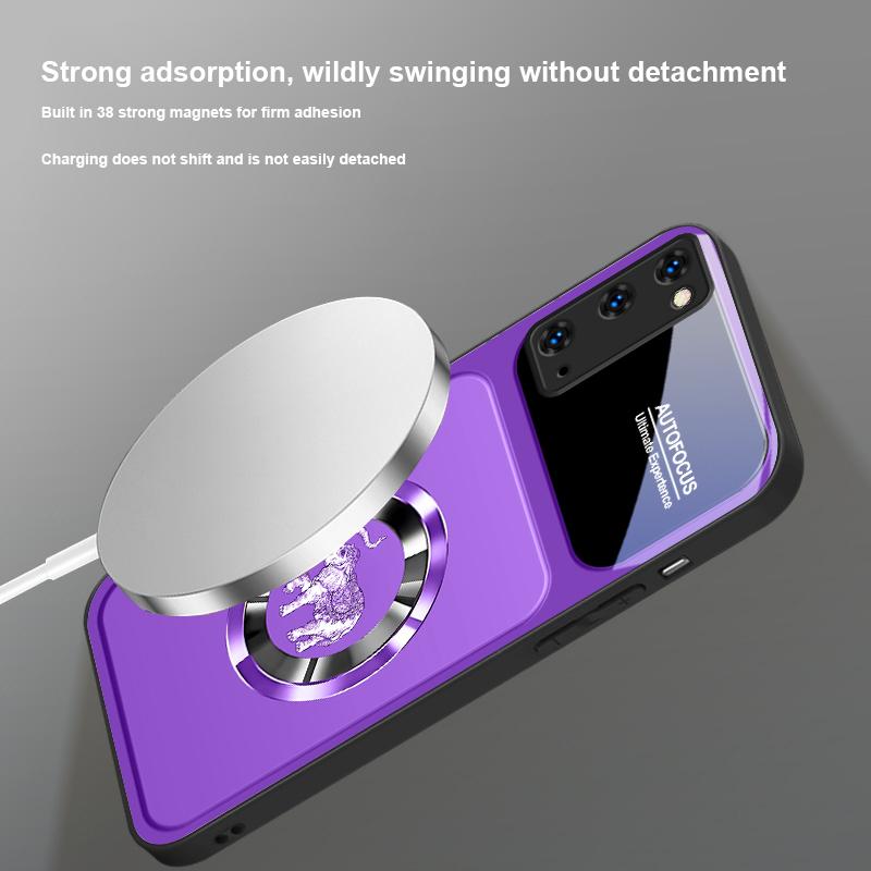 Elegant Pink Elephant For Magsafe Samsung S25 S25 Edge S25Ultra S8 9 10 20 S21 Pro 22 Plus S23 FE S24 Ultra Glass Phone Case