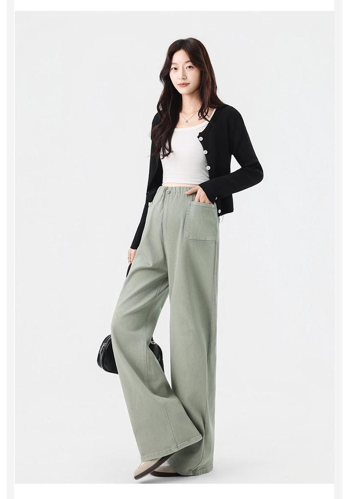 High-Waisted Maternity Straight-Leg Pants - Trendy, Versatile, Loose Korean Style for Spring & Autumn