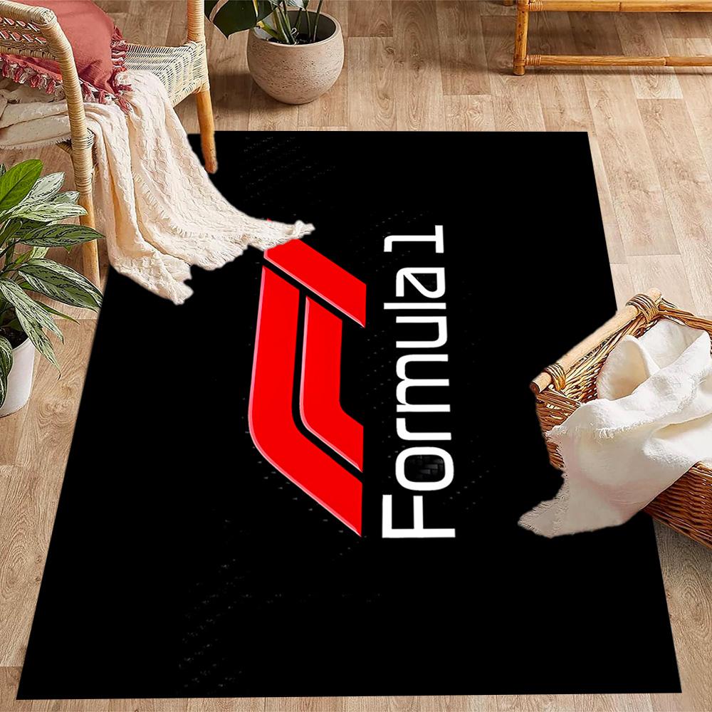 Tappeti Antiscivolo a Tema Icone di Velocità Formula 1 - Decorazioni per la Casa in Poliestere, Adatti per Camere da Letto, Soggiorni, Ingressi, Studi e Decorazioni
