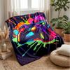 Colorful Gaming Controller Blanket Personalized Name Flannel Blanket Soft Cozy Plush Throw for Sofa Bed Lightweight Home Decor