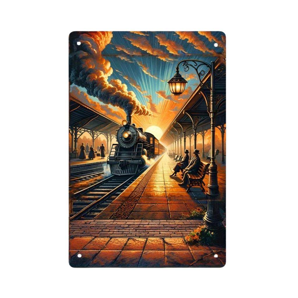 Vintage 3D Old Car Train Posters Metal Tin Sign Plaque Decorative Plates for Garage Club Man Cave Bar Home Hotel Cafe Wall Decor