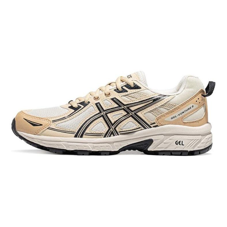 Asics נעלי ריצה קז'ואל לנשים ג'ל-ונטור 6 נושמות אחיזה עמידות גפה נמוכה סניקרס לבן בז' 1012B359-105