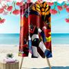 Retro robot 2D Flat Print Beach Towel, Large Soft Quick Dry Towel for Beach Camping SwimmingSSTJ0917283
