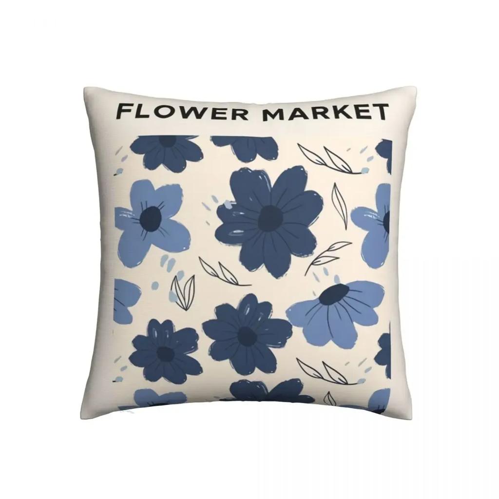 Abstract Flower Market Vintage Art Pillowcase Polyester Cushion Cover Nordic Living Decor Throw Pillow Case Bed Square