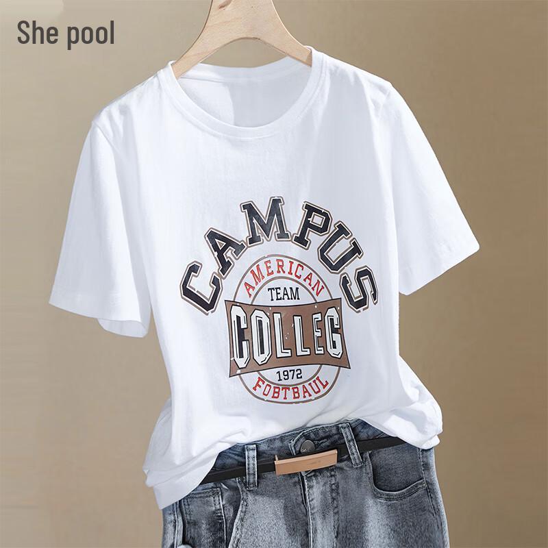 Women s Casual Summer Letter Print T-shirt M