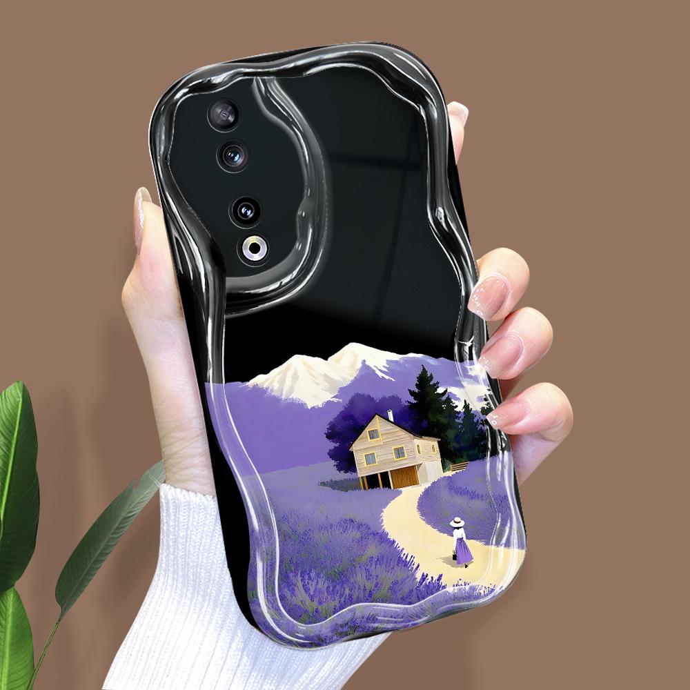 

Милый мультяшный узор, кремовая текстура, мягкий силиконовый чехол с волнистыми краями, чехол для телефона для Huawei Honor Infinix Tecno iPhone iPhone XR чёрный