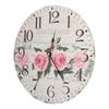 Wooden Clock Simple Durable Mute Accurate Retro Round Wall Clock for Living Room Bedroom
