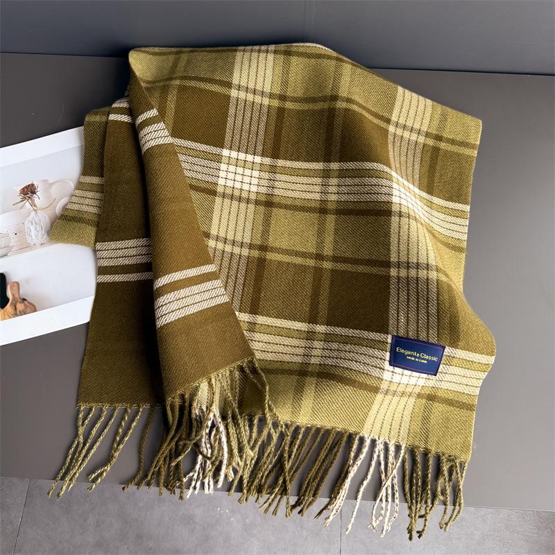 

Литературный и Художественный Осенне-Зимний Нежный Ретро Теплый Шарф Женская Шаль Универсальный Для Поездок Бахрома Тонкий Песок Имитация Кашемира Шарф 200cmX53cm (with tassel)