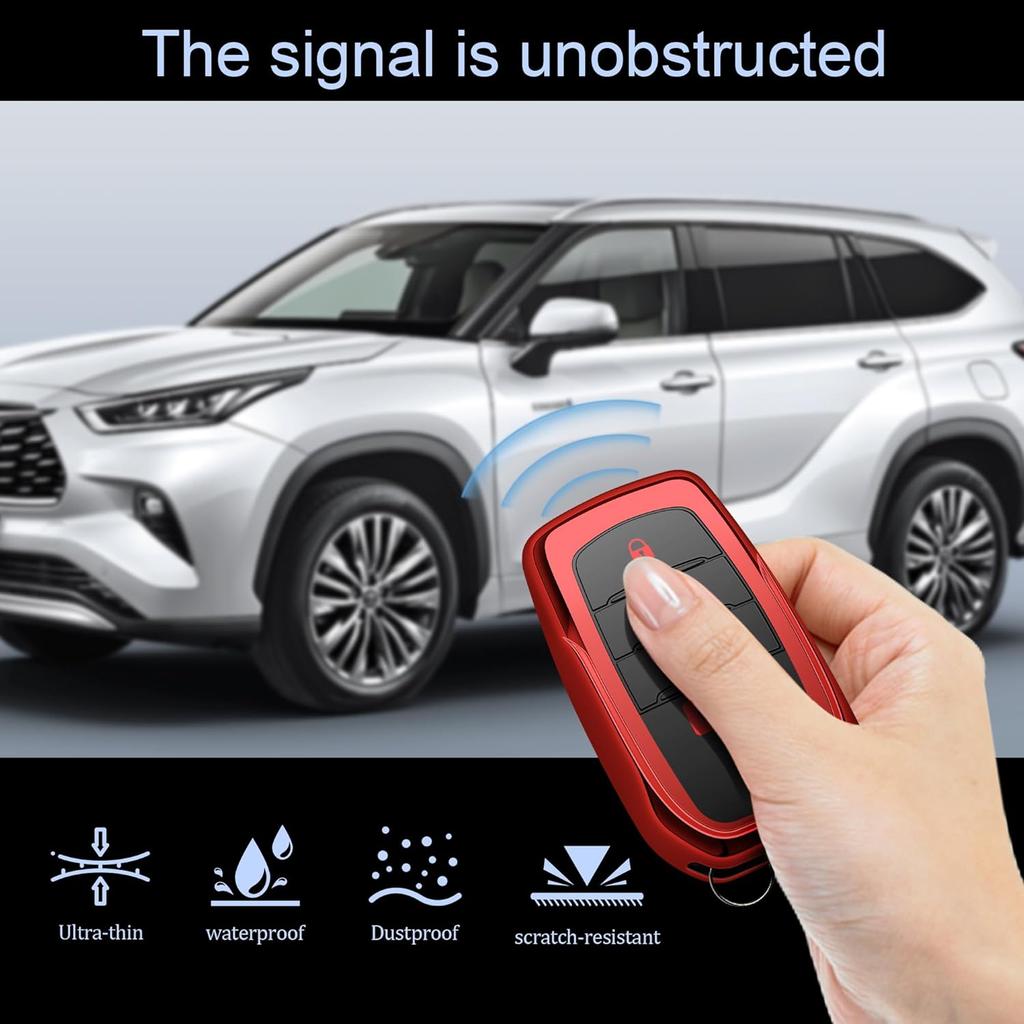 For Toyota Key Fob Cover 3 Buttons Fits 2026 2025 2024 GR Corolla Cross Tacoma 4Runner Prius Land Cruiser