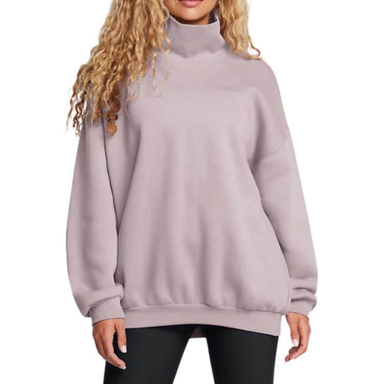 Under Armour Icon Fleece Oversized Mock Crew Sweatshirt Women sweatshirt Tetra-Gray 1386500-015