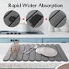 60x39cm Stone Drying Mat Foldable Stone Dish Drying Mat Nonslip Stone Drying Pad Reusable Dish Drainer Mat for Coffee Bath