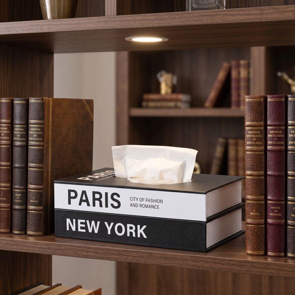 Creative Luxury Book Style Tissue Box Ornaments Decoration Storage Box Double Layer Container Paper Box Home Decoration