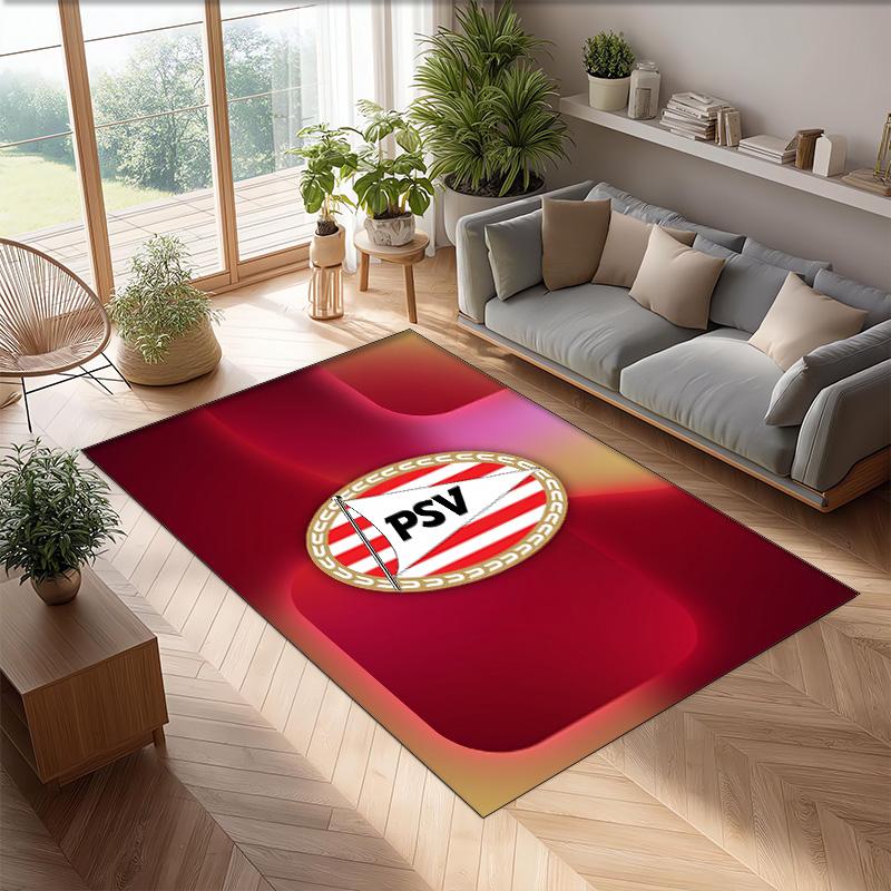 PSV Eindhoven FC Soccer Football Pattern Soft Area Rug Non Slip Indoor Floor Carpet Sports Decor Mat for Bedroom