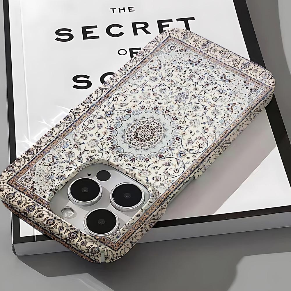 Persian Carpet Floral Pattern Phone Case for iPhone 16 15 14 13 12 11 Pro Max X XS XR XSMax 7 8 Plus Glossy Film Hard PC Cover
