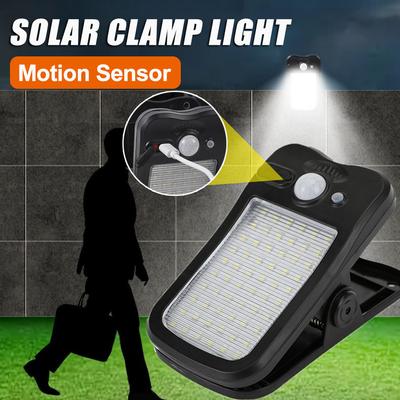 Clip-on LED Solar Light Smart Human Induction Outdoor Garden Light Waterproof Outdoor Lamp for Tent Garage Courtyard High Bright