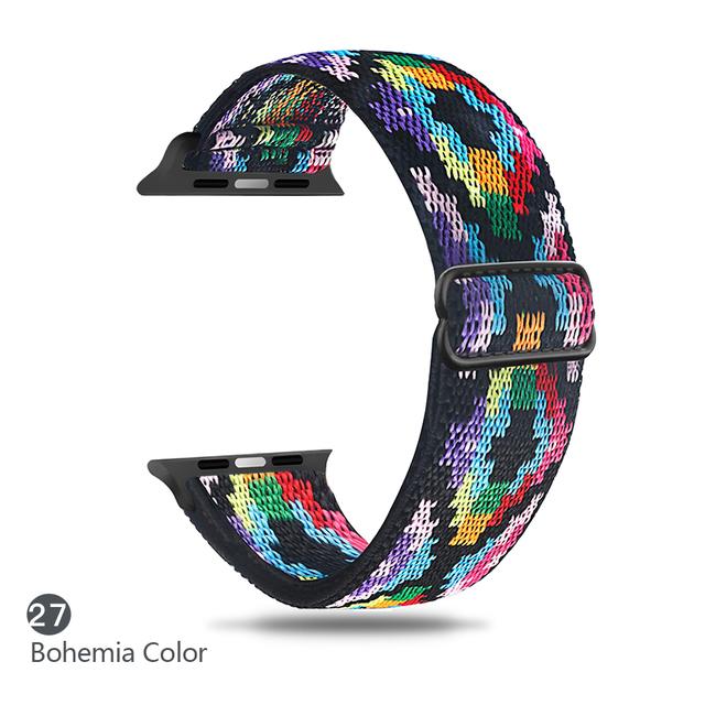 Cinturino in Nylon per Apple watch band 44mm 40mm 38mm 42mm ultra 2 49mm SOLO bracciale correa iwatch series 9 7 SE 6 5 4 8 45mm 41mm