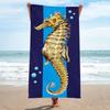 Blue Marble Beach Towel Abstract Ocean Wave Microfiber Quick Dry Sand Free Towel for Beach Pool Travel