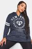 Women's Style Big Size Sweatshirt Plus Size V-Neck Printed Hooded Sweatshirt 302595