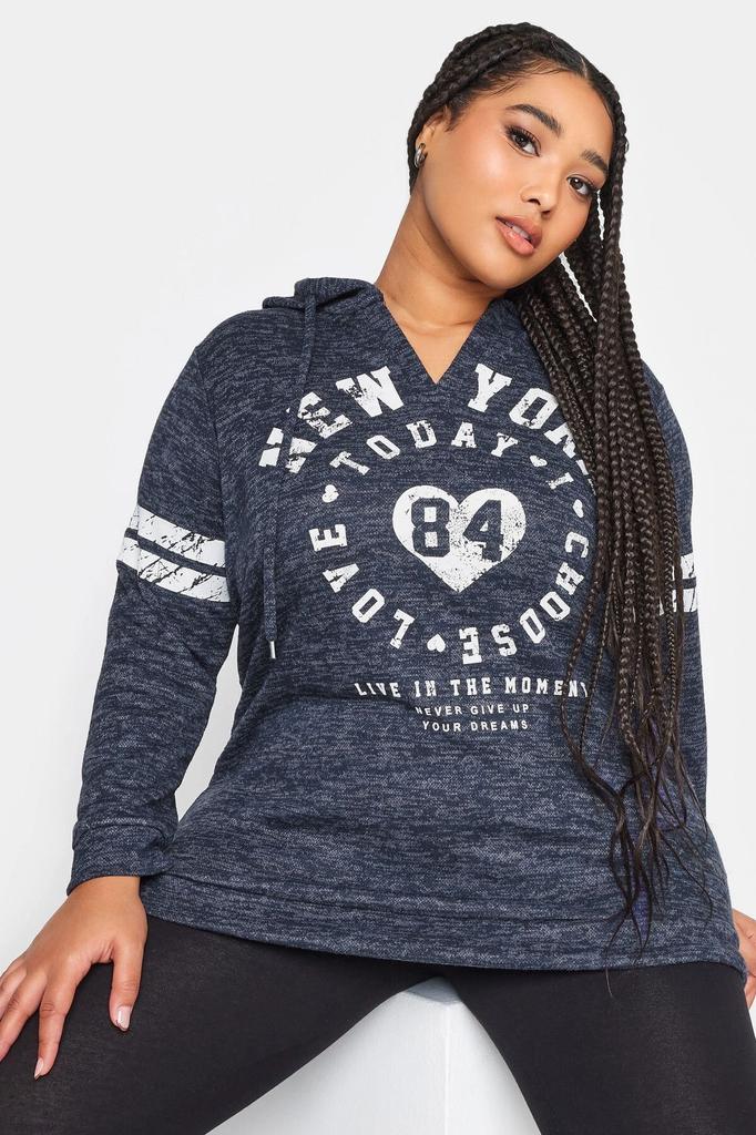 Women's Style Big Size Sweatshirt Plus Size V-Neck Printed Hooded Sweatshirt 302595