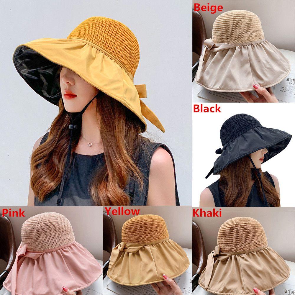 Spring Summer Foldable Panama Hat Portable Beach Cap Bucket Hat Sun Hat Fisherman Cap