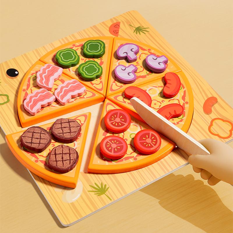 Simulation Pizza Pretend Play Toy Early Education Interactive Dramatic Food Pizza Toys Exquisite Miniature Cookie Play Food Set