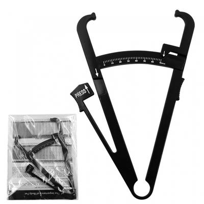 Black Plastic Handheld Body Fat Caliper  for Men / Women, Portable Body Fat Measuring Tape