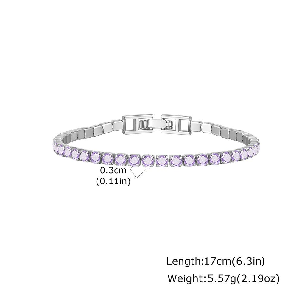 Adjustable Colorful Crystal Tennis Bracelet for Women High Quality 3mm Cubic Zircon Chain Bracelets Luxury Fashion Jewelry Gift