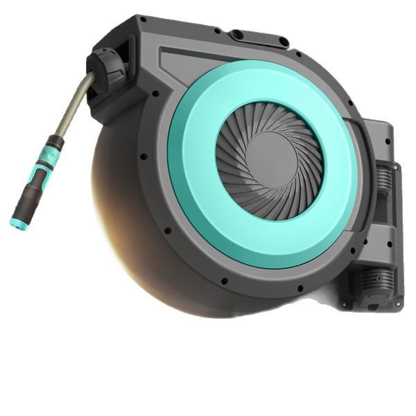 Automatischer Wandmontierter Einziehbarer Gartenschlauchaufroller mit Hochdruck-Wasserpistole zum Gießen, Autowaschen und Reinigen des Bodens