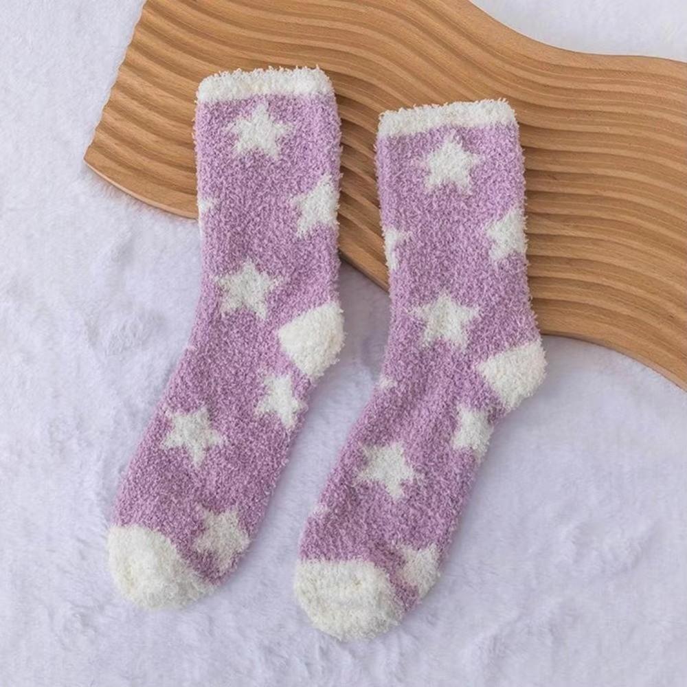 Breathable Coral Fleece Socks Thickened Middle Tube Socks New Floor Socks for Women
