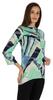 Bimba Button Down Tunic Casual Printed 3 4th Sleeves Loose Fit Rayon Tunic Long Shirt Top For