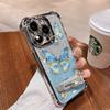Butterfly Bracket Suitable for Apple 15 Promax Mobile Phone Case 14 Electroplated Anti-fall 13 Transparent 16 Silicone 11
